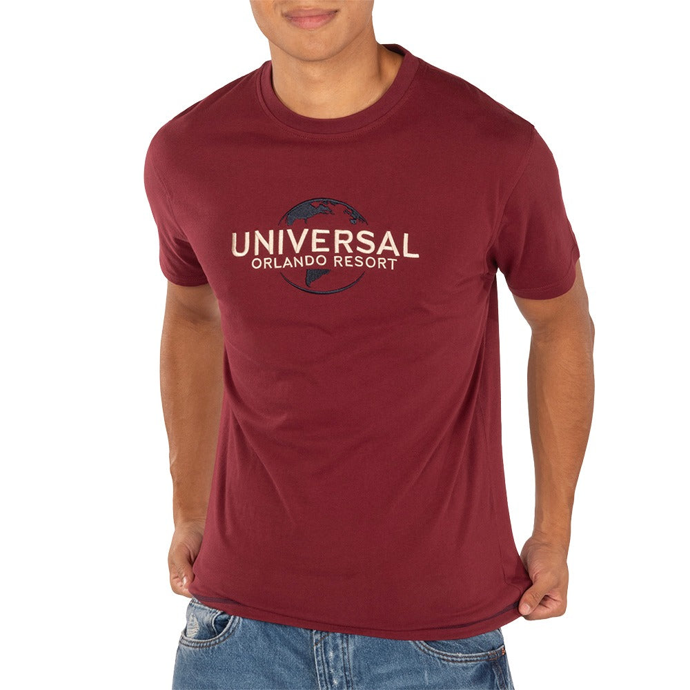 Universal Orlando Resort Maroon Embroidered Logo T-Shirt-6