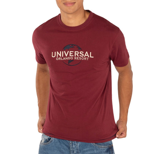 Universal Orlando Resort Maroon Embroidered Logo T-Shirt-6