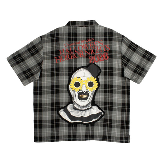 Halloween Horror Nights 2026 Universal Orlando Art the Clown Plaid Button Up Shirt, Plaid, XXX-Large