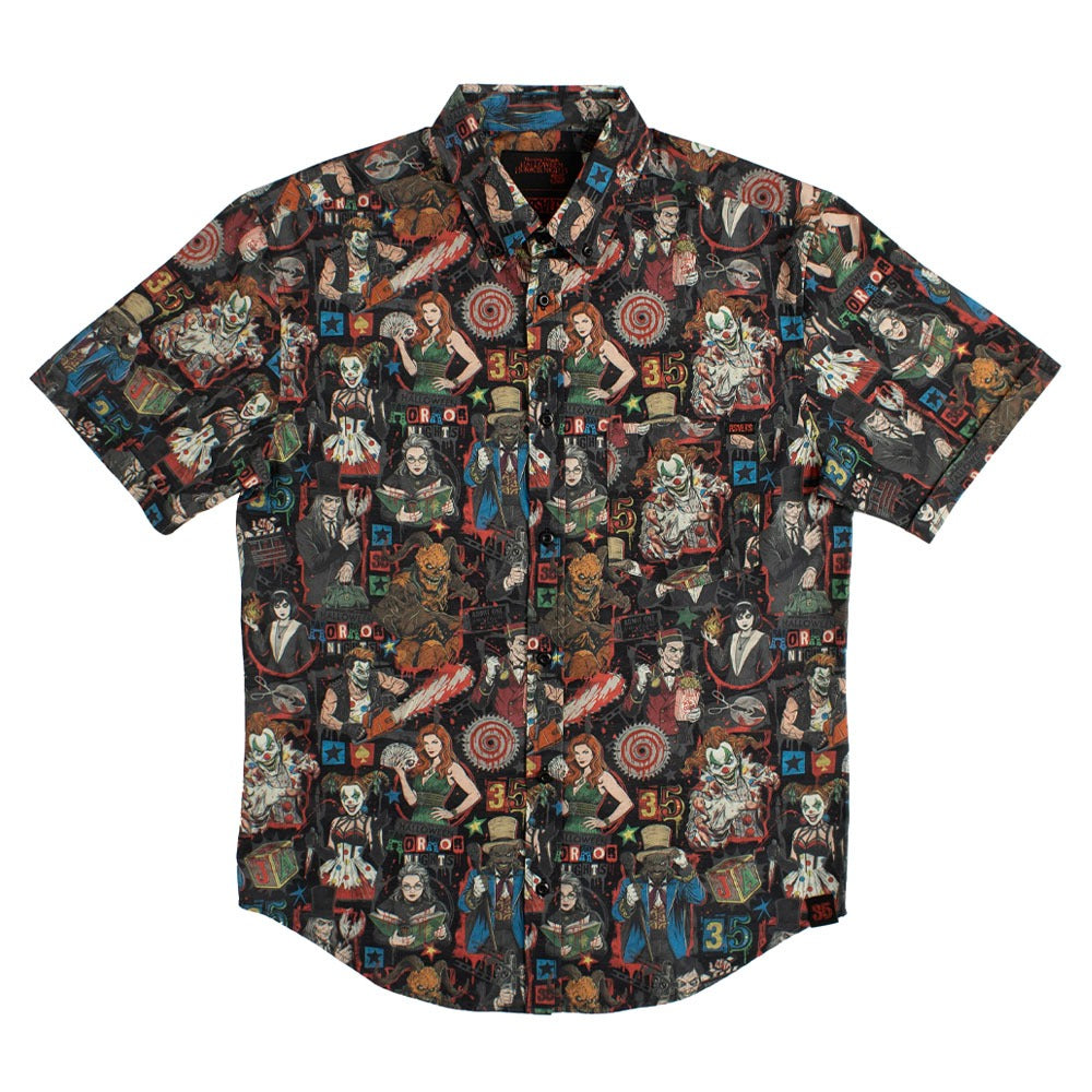 Halloween Horror Nights 2026 Icons Button-Up Fashion Shirt Black XX-Large