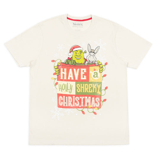 Shrek Have a Holly Shreky Christmas T-Shirt, Cream, Large