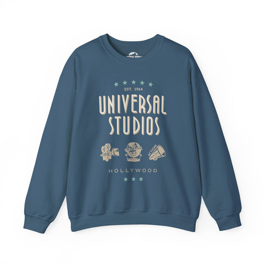 Universal studios hollywood icons crewneck sweatshirt - indigo blue