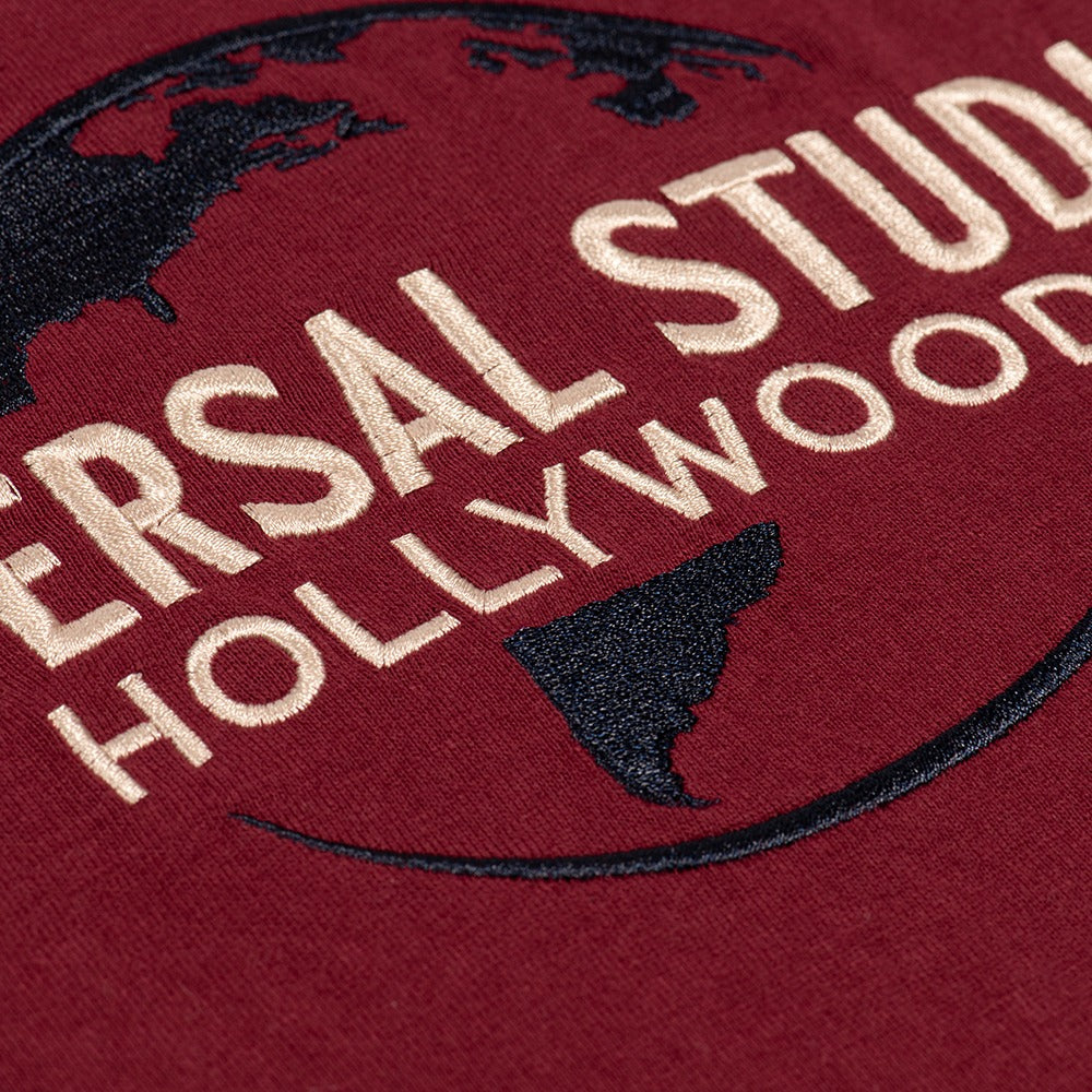 Universal Studios Hollywood Maroon Embroidered Logo T-Shirt-3