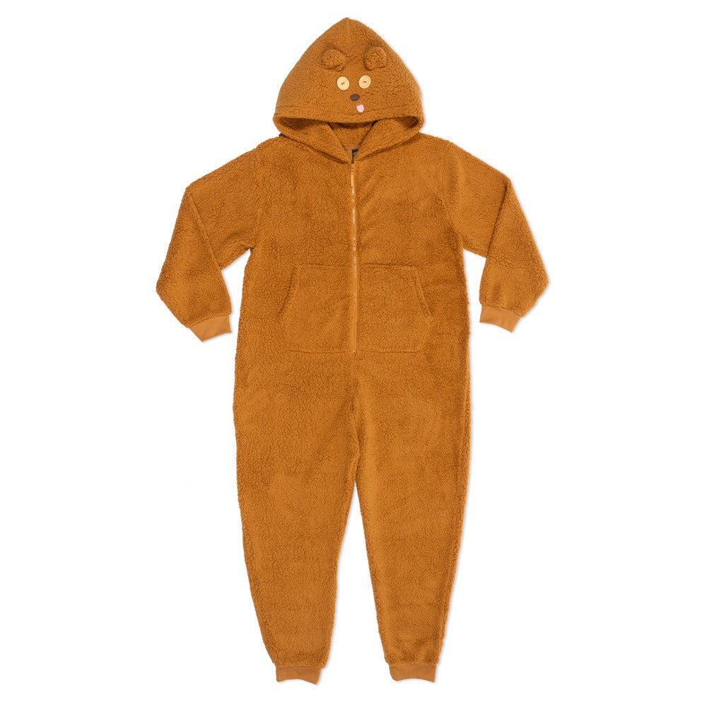 Despicable Me Tim Hooded One-Piece Pajama, Brown, Large