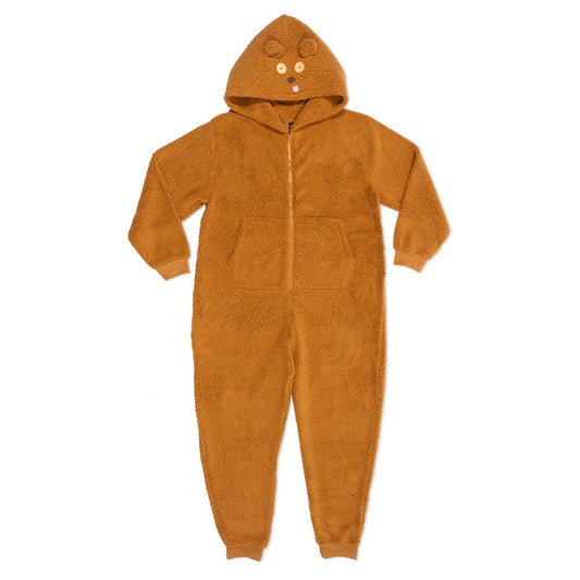Despicable Me Tim Hooded One-Piece Pajama, Brown, Large