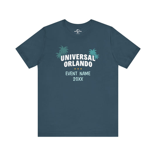 Universal orlando resort event name personalized t-shirt - heather deep teal