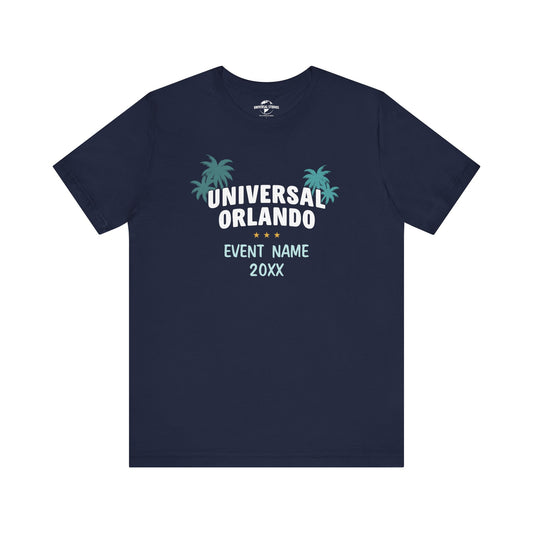 Universal orlando resort event name personalized t-shirt - navy