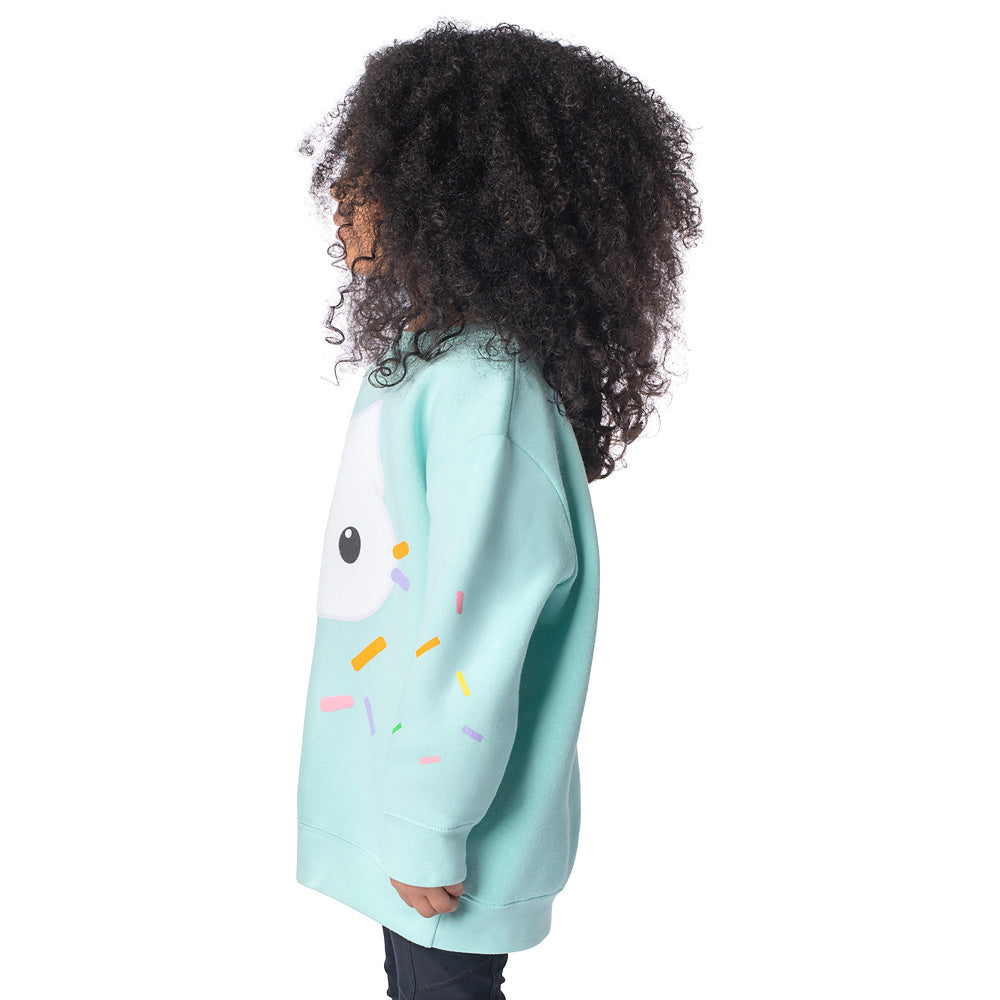 Gabby's Dollhouse Youth Crewneck Sweatshirt of Cakey Cat
