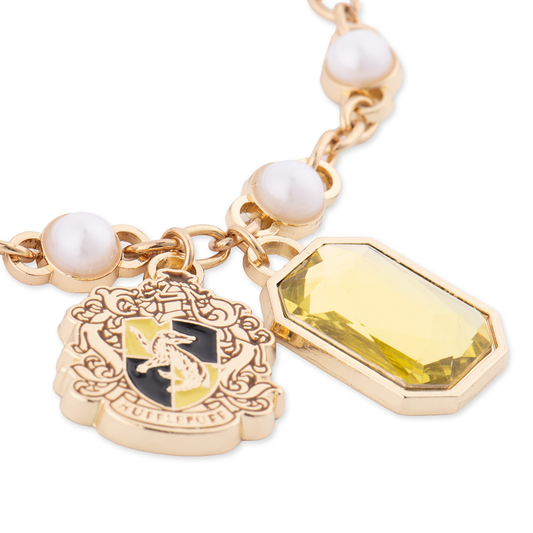 Harry Potter™ Bracelet of Hufflepuff™ Crest with Pearl