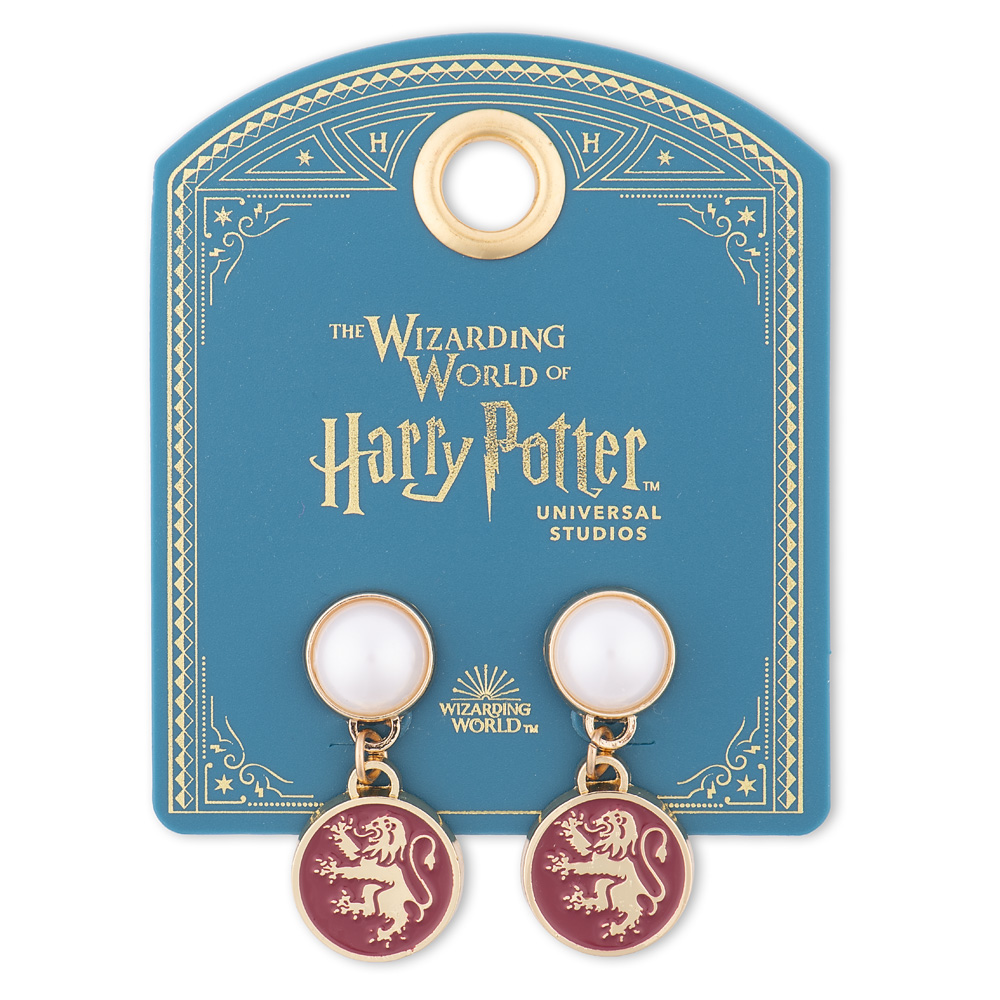 Harry Potter™ Earrings of Gryffindor™ Crest with Pearl