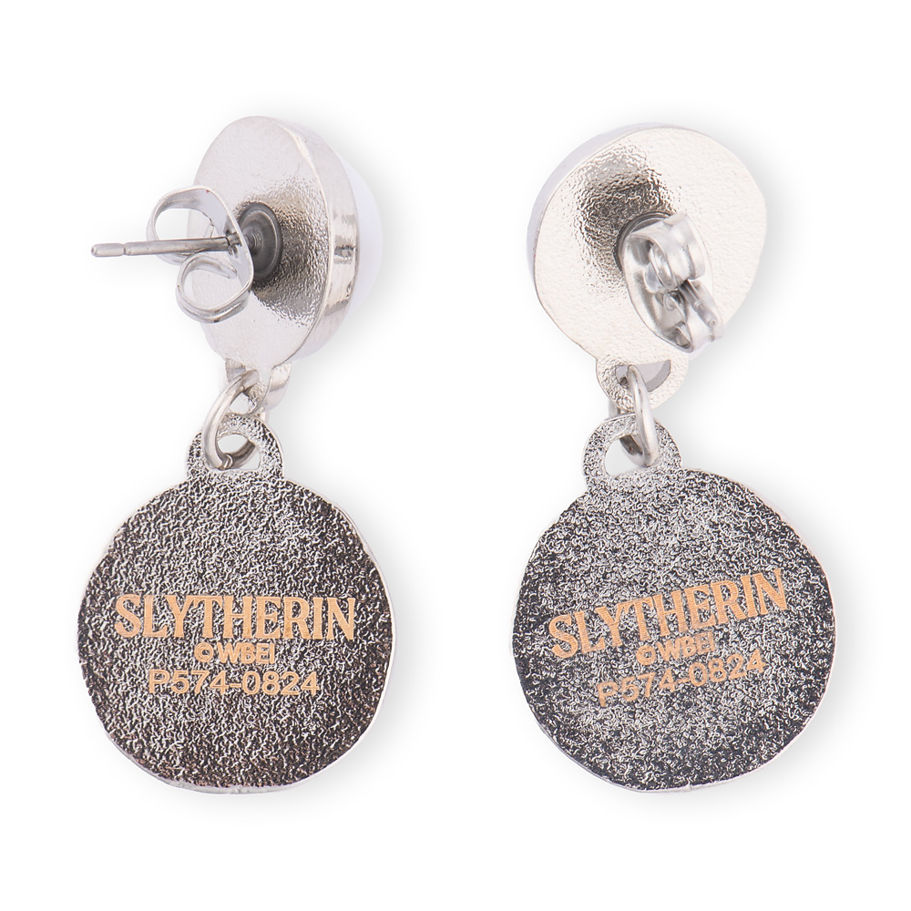 Harry Potter™ Earrings of Slytherin™ Crest with Pearl