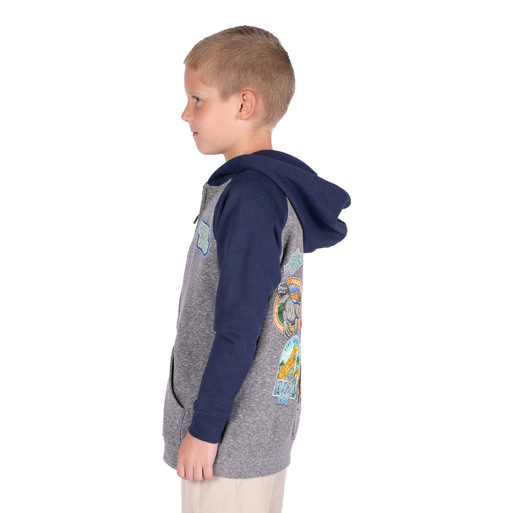 Universal Orlando Resort Collage Youth Zippered Hooded Sweatshirt