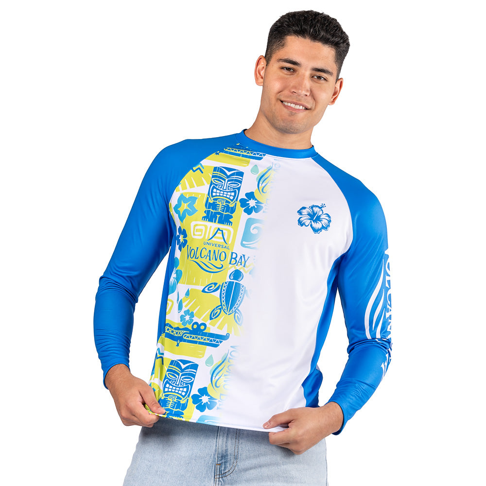 Volcano Bay Long Sleeve Outdoor Performance T-Shirt Tiki Design