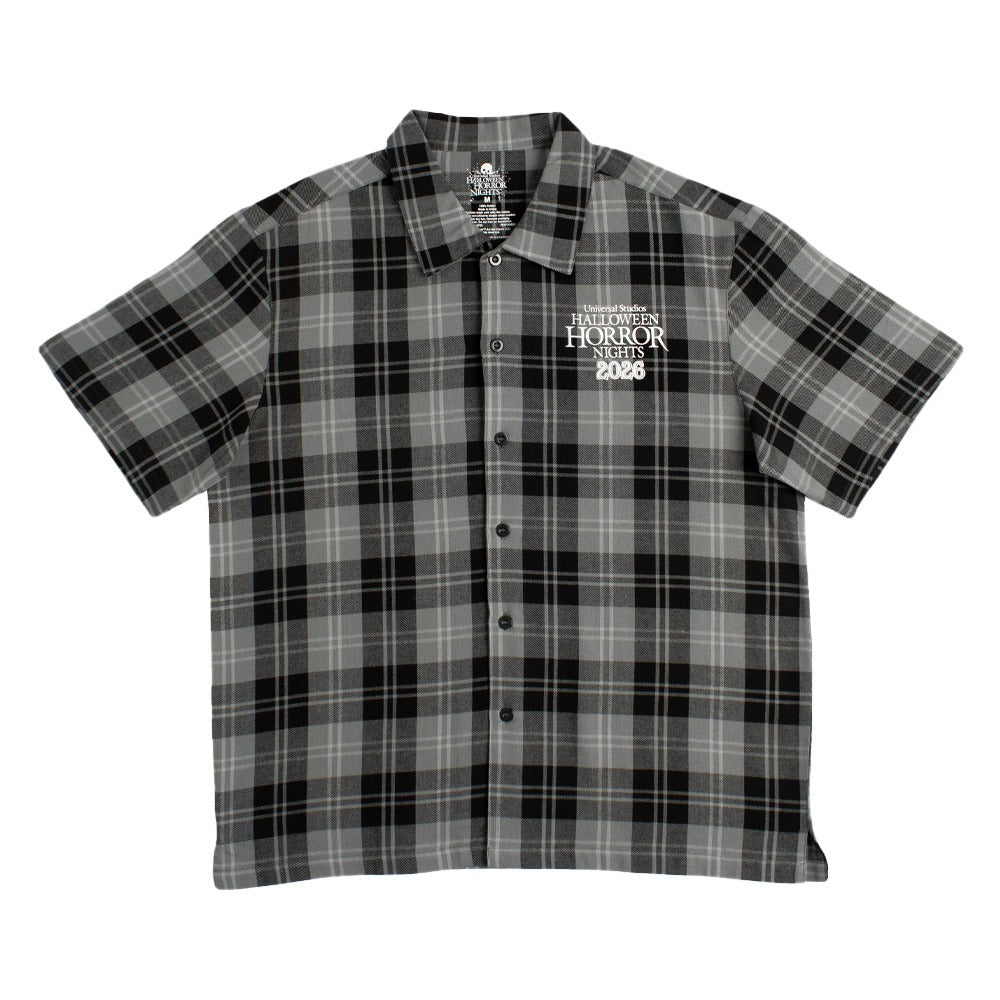 Halloween Horror Nights 2026 Universal Orlando Art the Clown Plaid Button Up Shirt-2