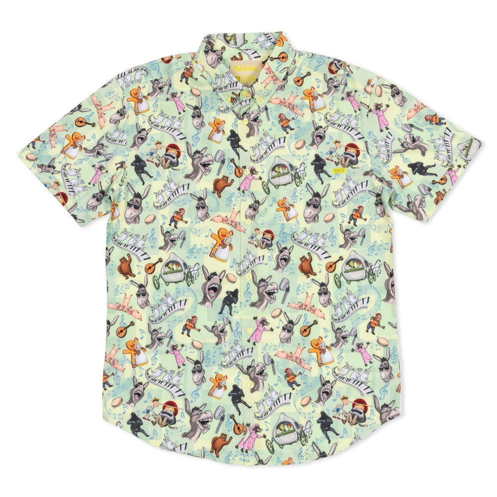 Shrek All-Over Print Woven T-Shirt, Multi, X-Small