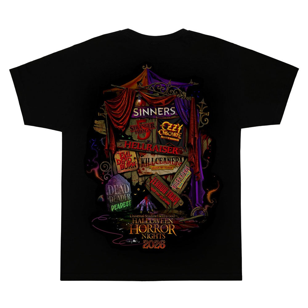 Halloween Horror Nights 2026 Universal Hollywood House T-Shirt, Black, XX-Large