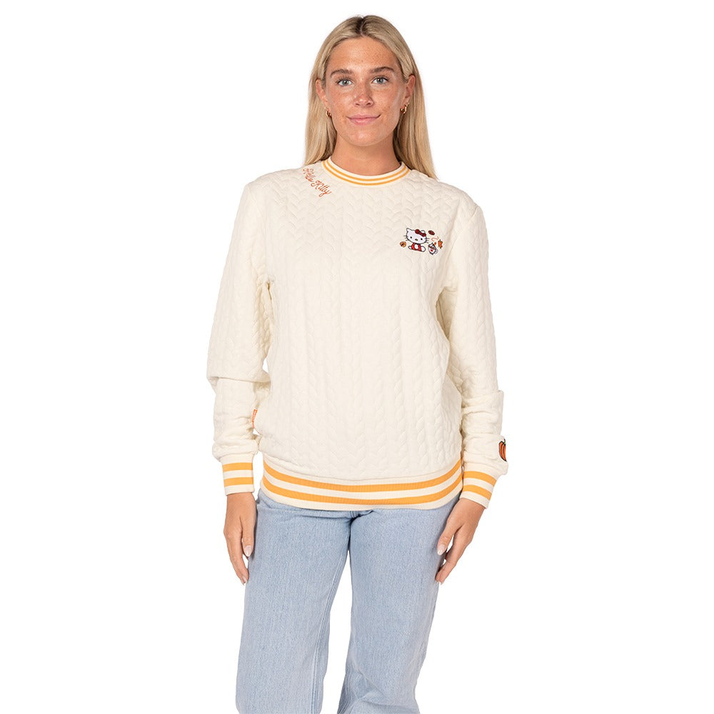 Hello Kitty® Pumpkin Spice Crewneck Sweatshirt, Cream, Medium