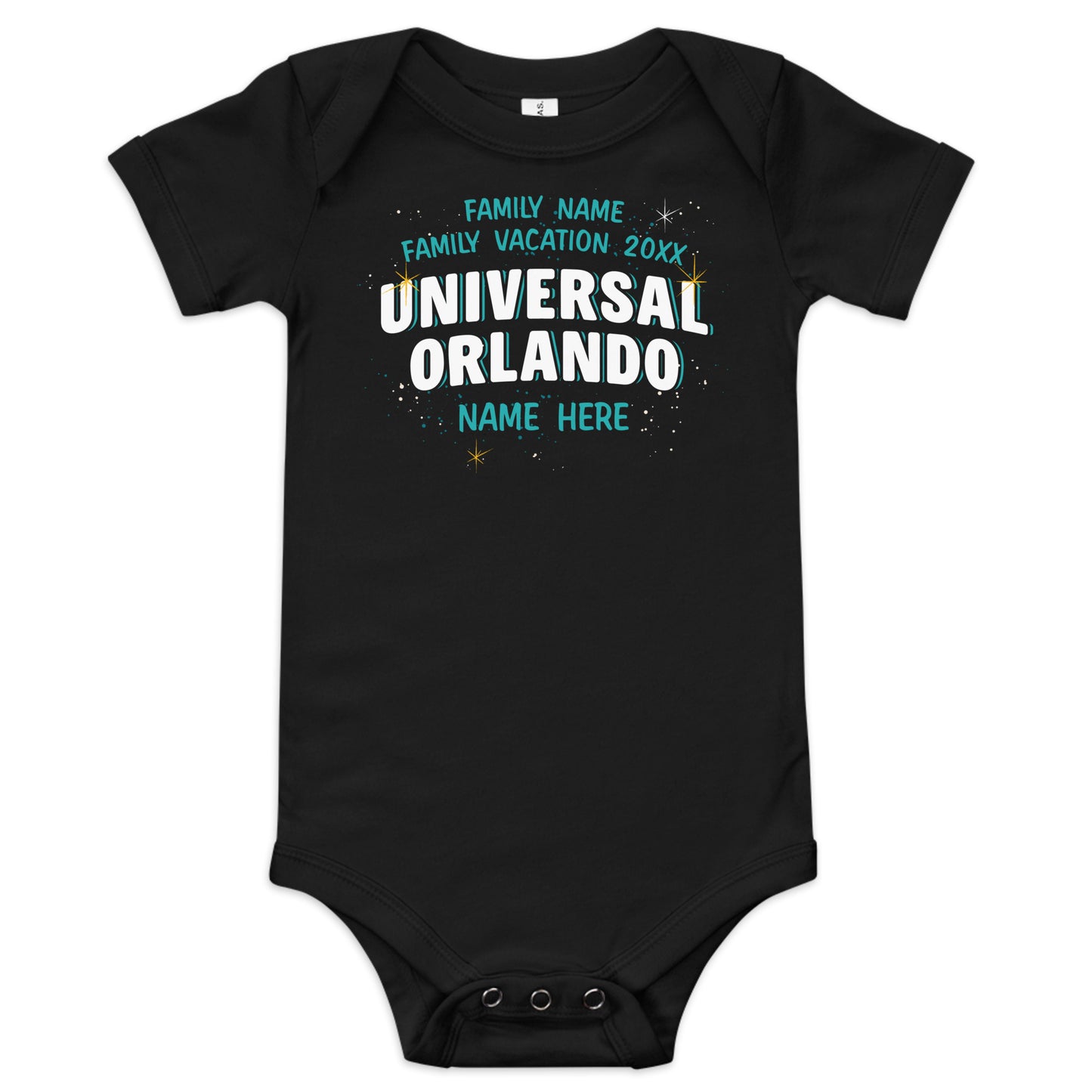 Universal Orlando Resort Family Vacation Personalized Baby Bodysuit