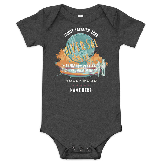 Universal Studios Hollywood Vintage Globe Personalized Baby Bodysuit