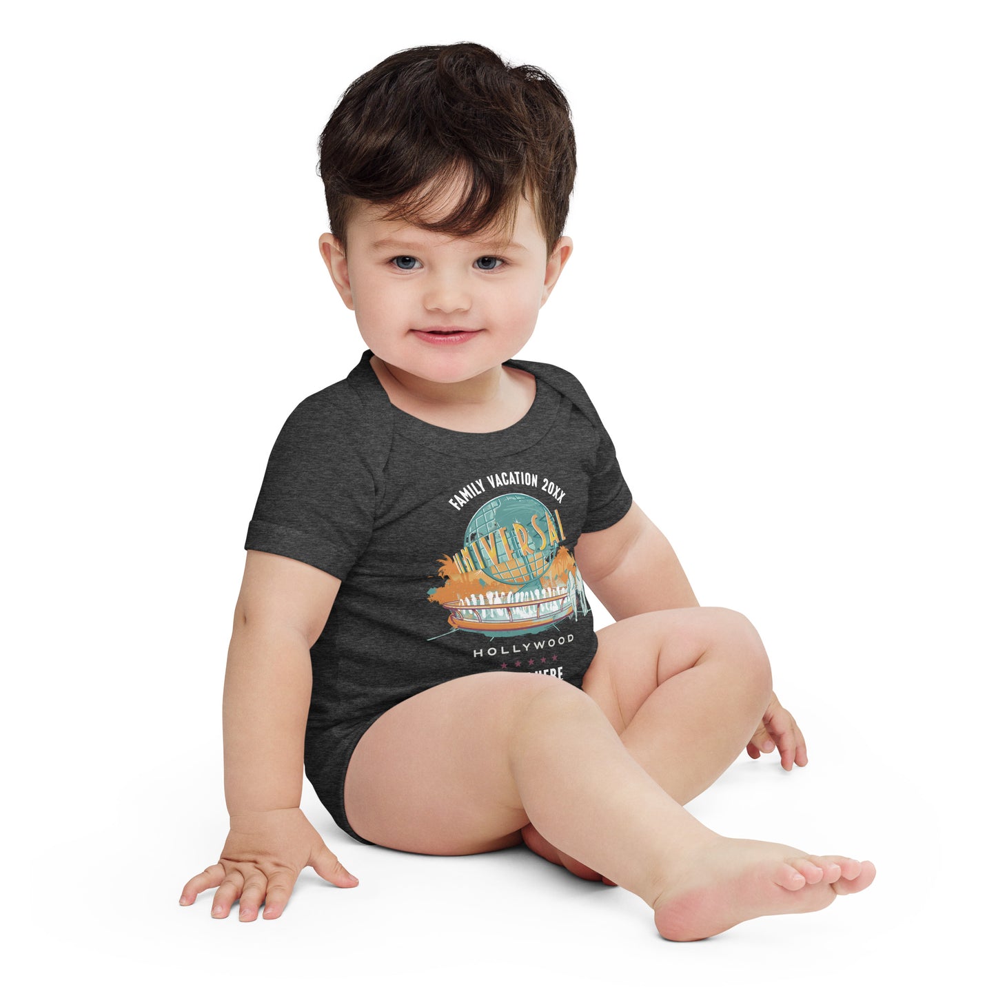 Universal Studios Hollywood Vintage Globe Personalized Baby Bodysuit