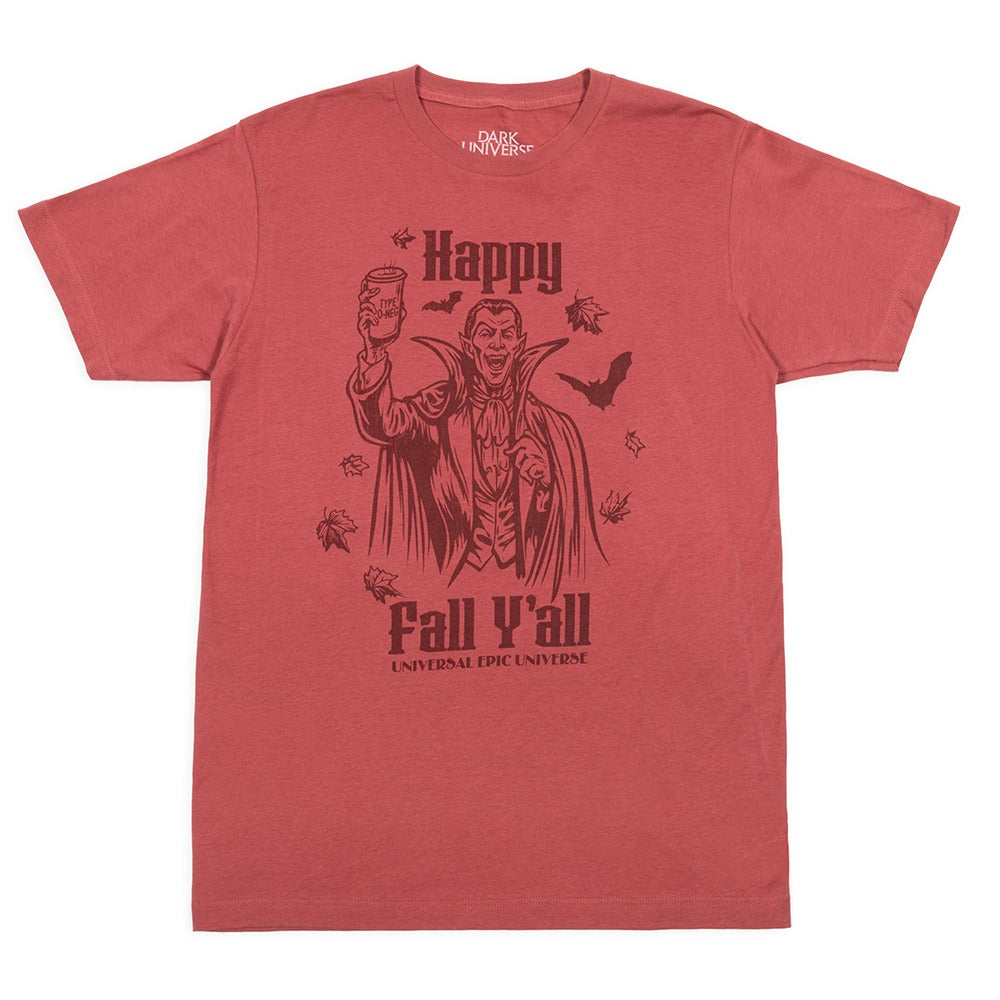 Dracula Happy Fall Y'all T-Shirt, Crimson, X-Large
