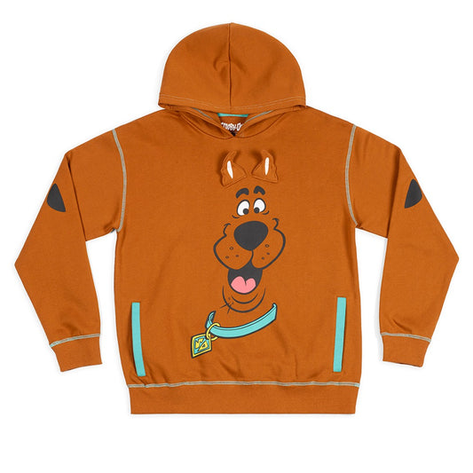 Scooby-Doo Big Face Hoodie, Brown, Large