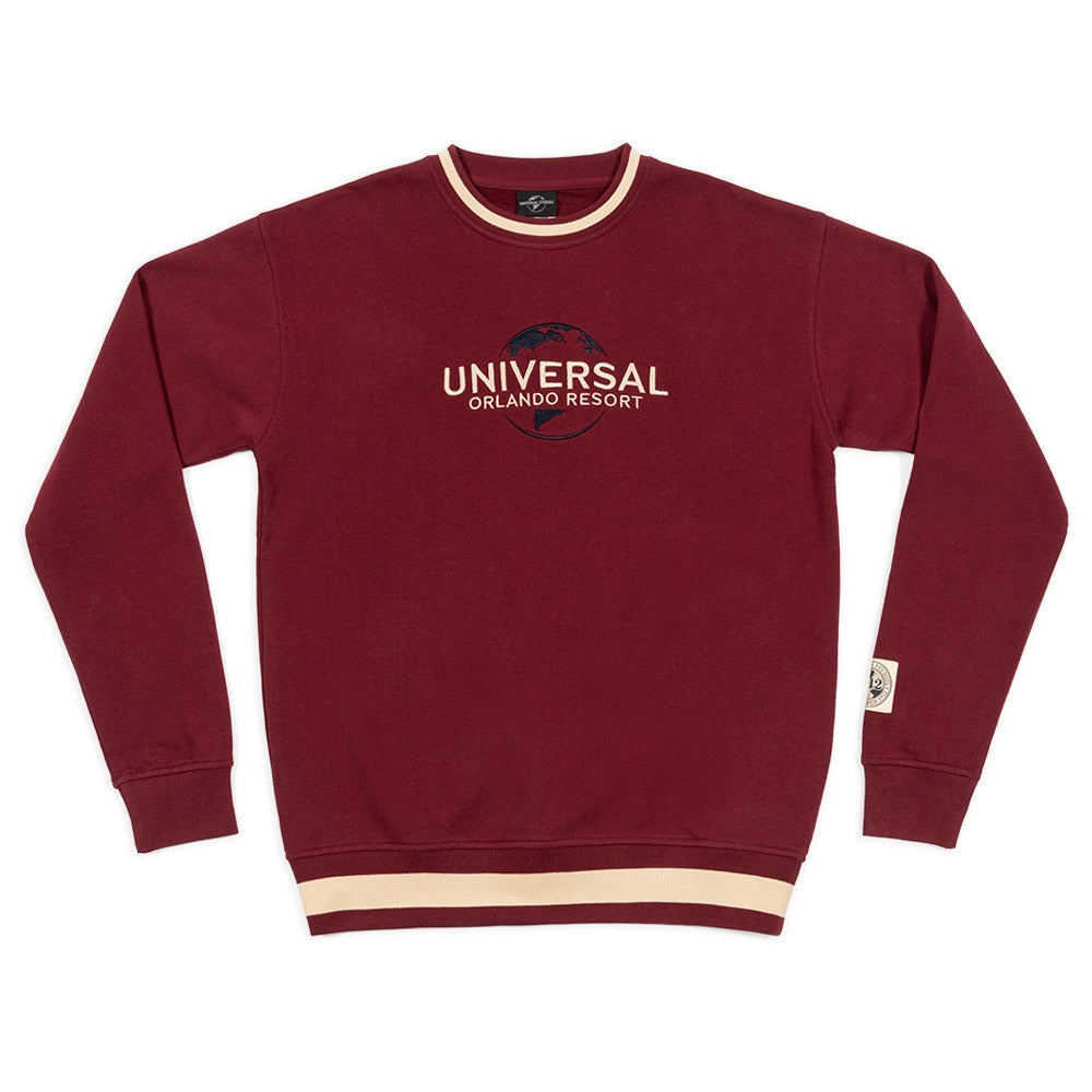 Universal Orlando Resort Embroidered Logo Crewneck Sweatshirt, Maroon, Small