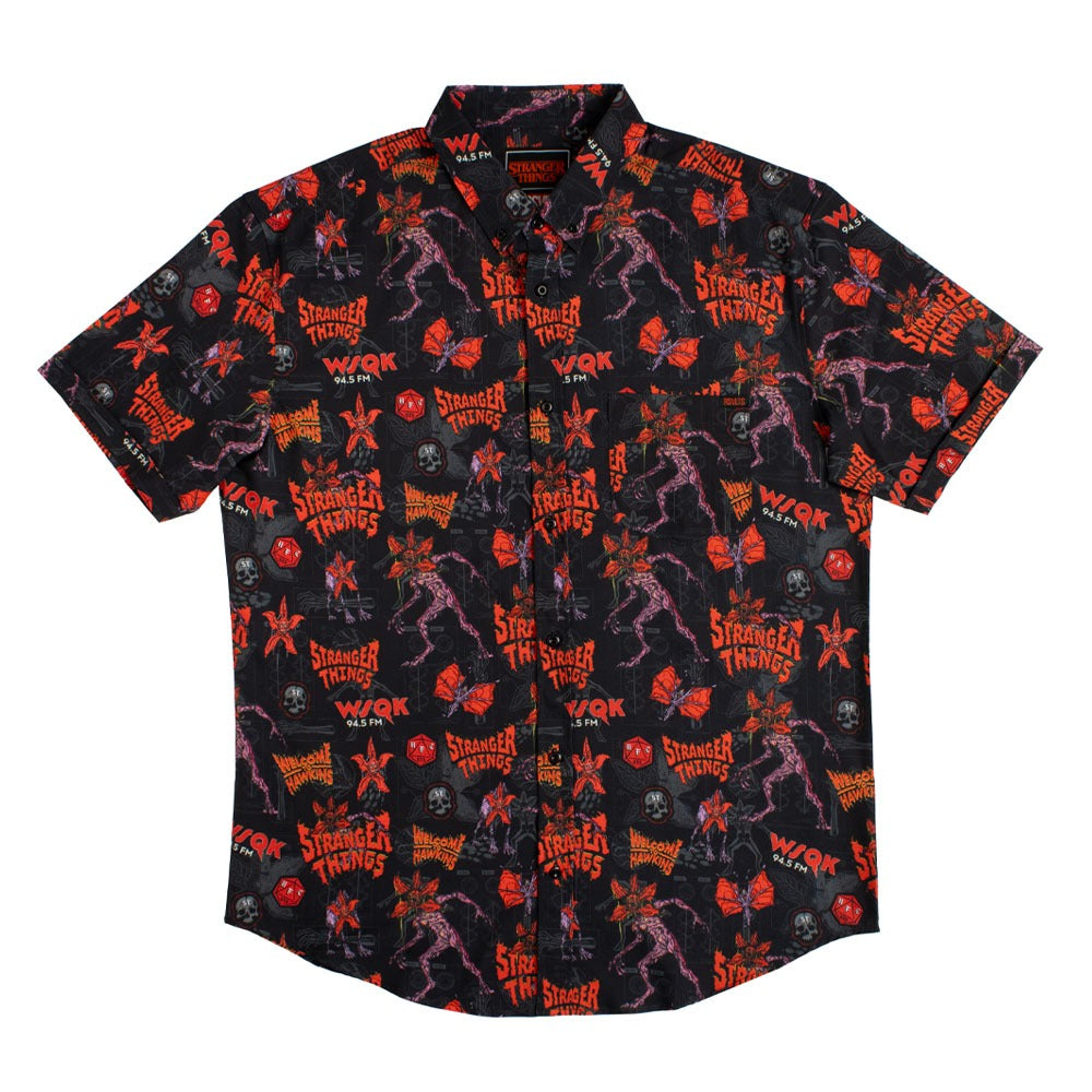 Halloween Horror Nights 2026 RSVLT Stranger Things 5 Button-up Shirt Black XX-Large