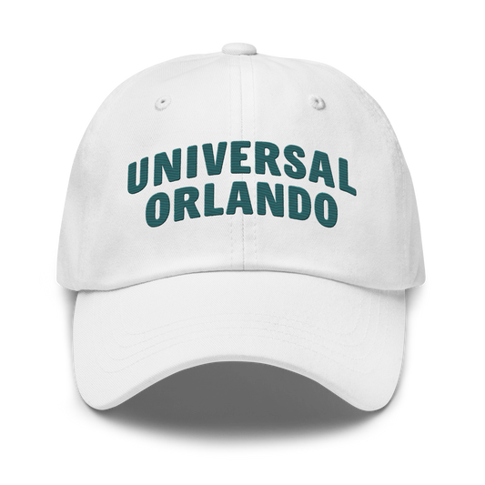 Universal orlando resort embroidered dad hat - white
