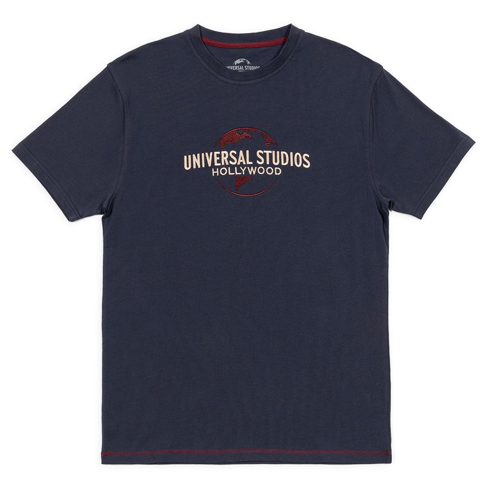 Universal Studios Hollywood Navy Embroidered Logo T-Shirt, Navy, XX-Large