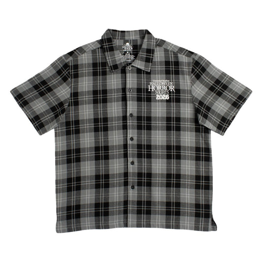 Halloween Horror Nights 2026 Universal Hollywood Art the Clown Plaid Button Up Shirt-2