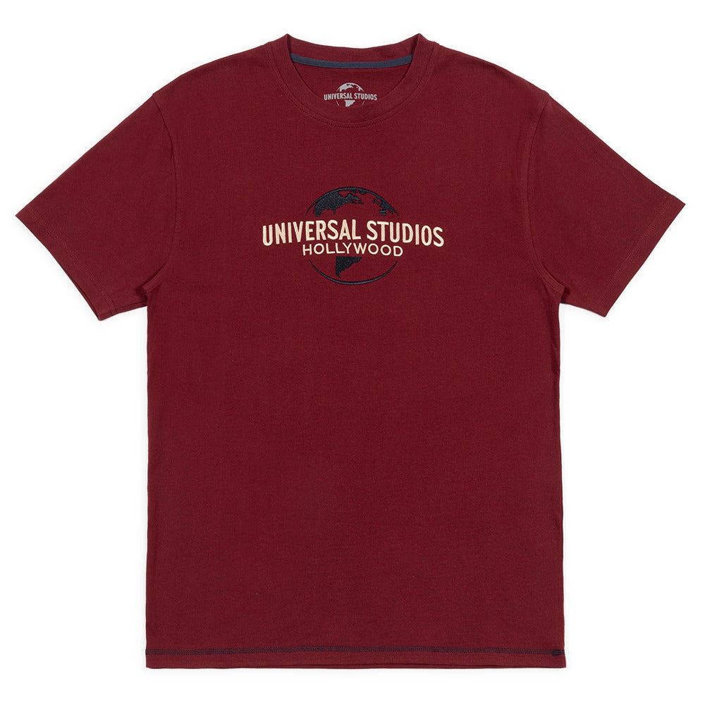 Universal Studios Hollywood Maroon Embroidered Logo T-Shirt-2