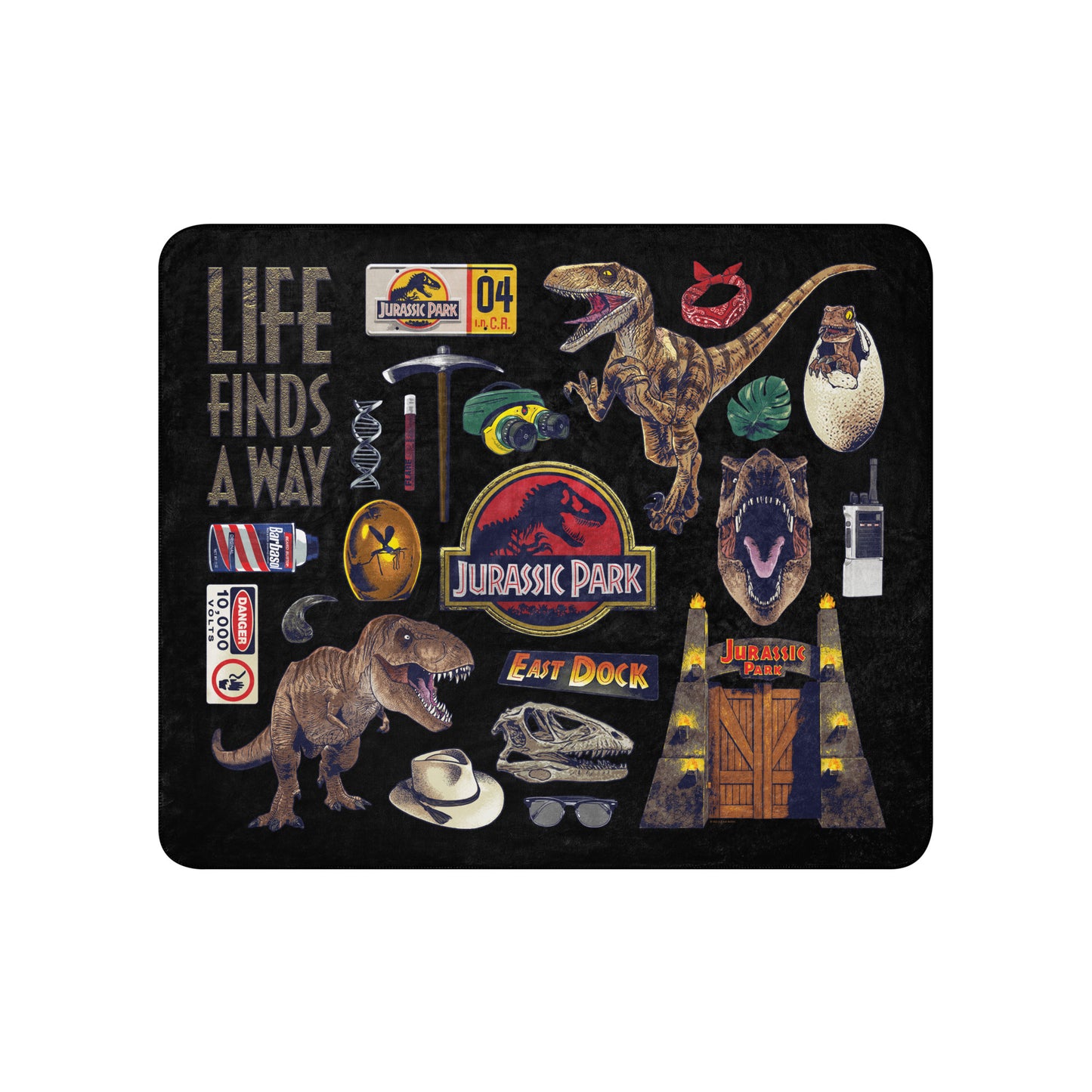 Jurassic Park Icons Sherpa Blanket