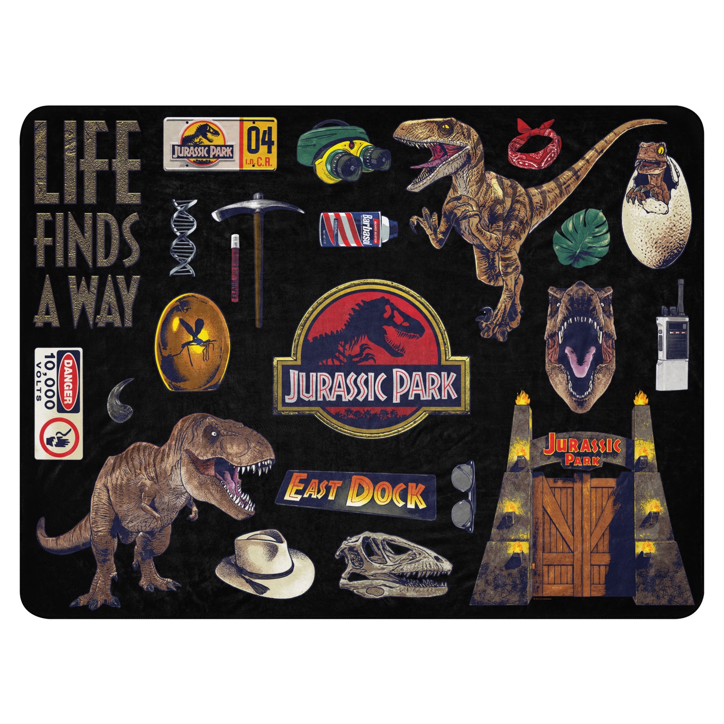 Jurassic Park Icons Sherpa Blanket