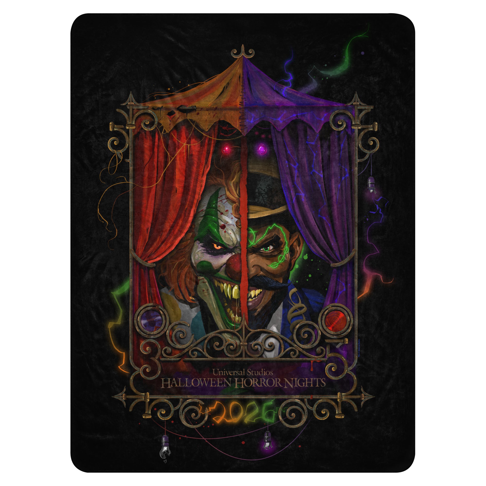 Halloween Horror Nights 2026 Sherpa Blanket Featuring Jack the