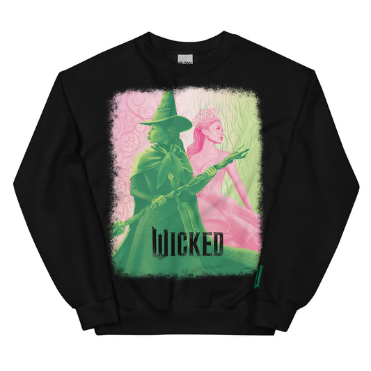 Wicked elphaba & glinda crewneck sweatshirt - black