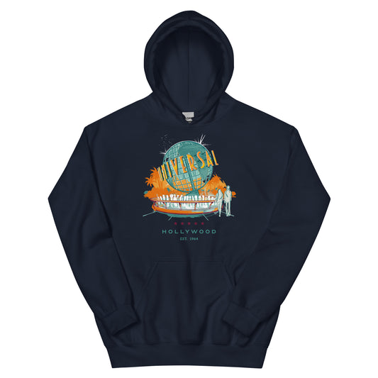 Universal studios hollywood vintage globe hoodie - navy