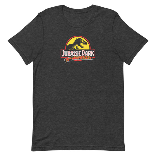 Jurassic park 30th anniversary logo t-shirt - dark grey heather