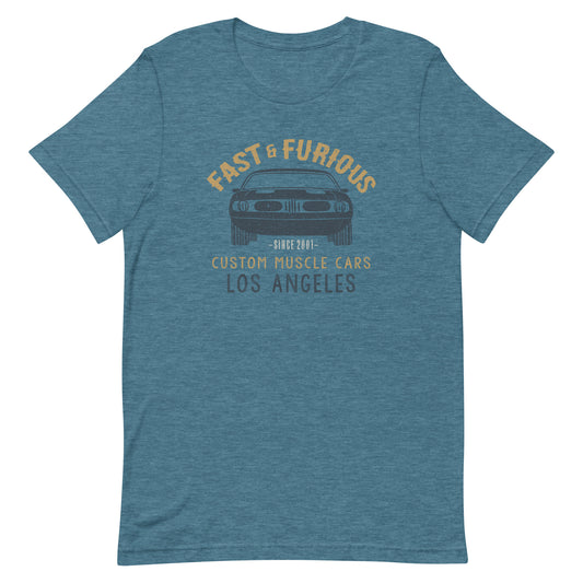 Fast & furious custom muscle cars t-shirt - heather deep teal