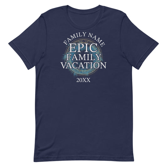 Epic universe family vacation personalized t-shirt - navy