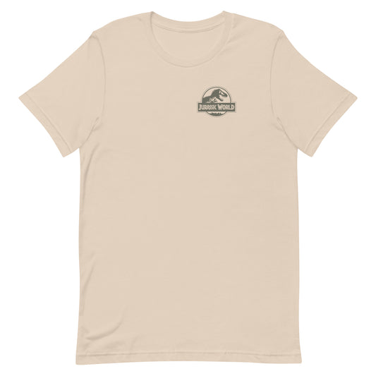 Jurassic park national parks dinosaur tracks t-shirt - soft cream