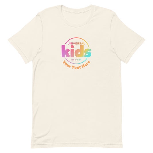 Universal kids resort personalized t-shirt logo - vintage white