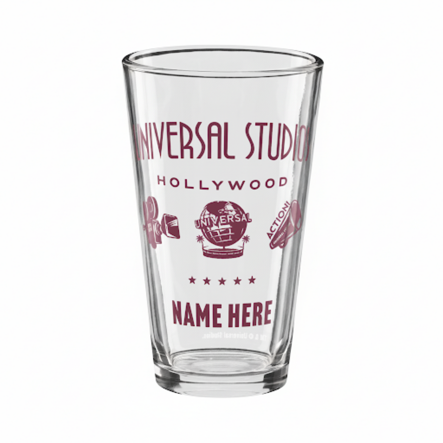 Universal Studios Hollywood Icons Personalized Pint Glass