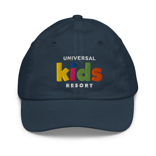 Universal kids resort youth baseball hat embroidered logo - navy