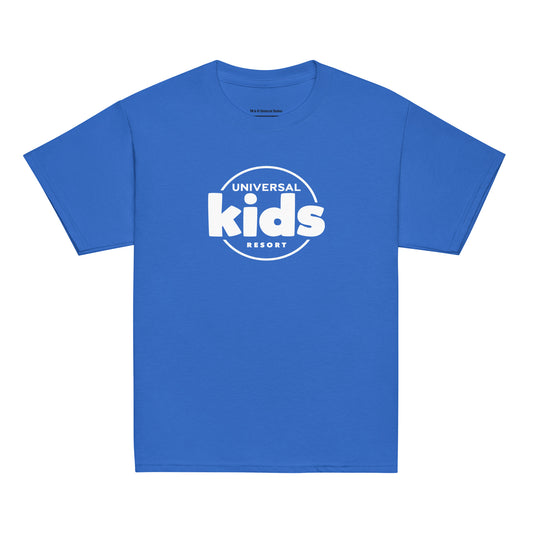 Universal kids resort youth t-shirt logo - royal